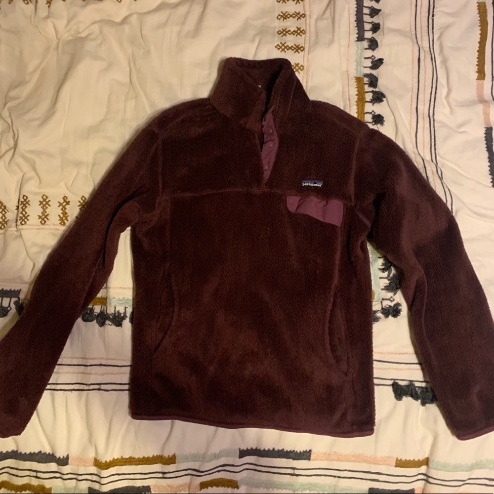 Patagonia Sherpa Fleece Snap Pullover Magenta Medium